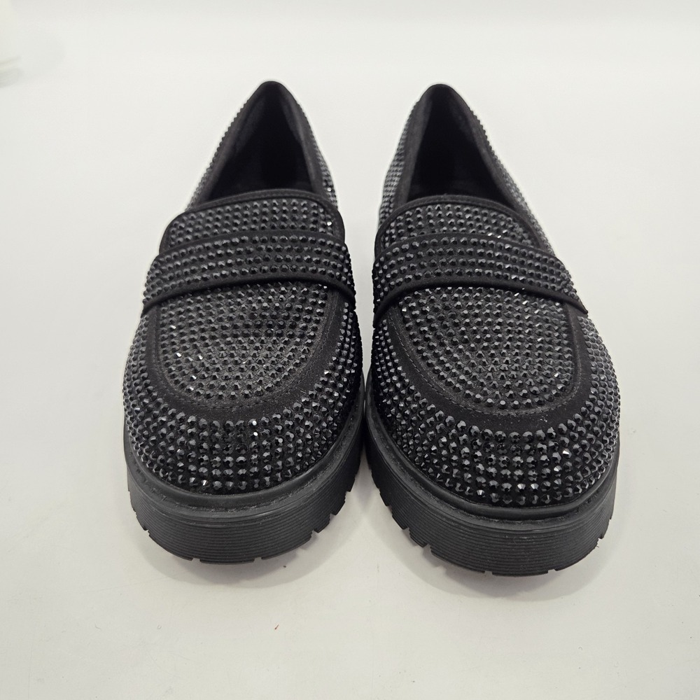 Torrid Embellished Loafer Size 9WW Chunky Goth Glam Workwear Slip On Comfort Lug - Picture 3 of 6